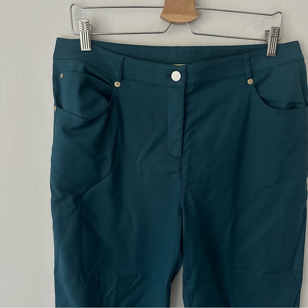 St. John Straight Ankle Pants in Teal Size 12 - Picture 2 of 8